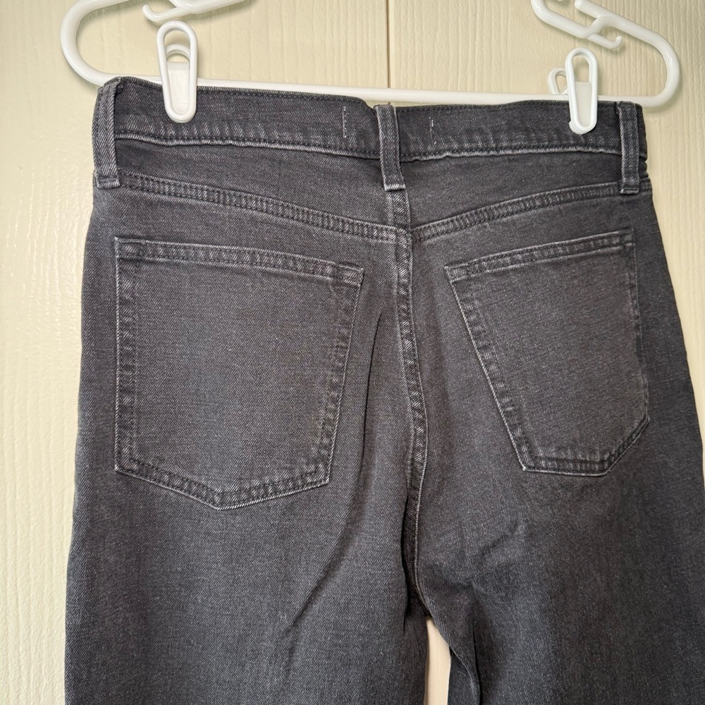 Abercrombie & Fitch Skinny High Rise Split Front Jeans In Washed Black Size 8 - Picture 9 of 9